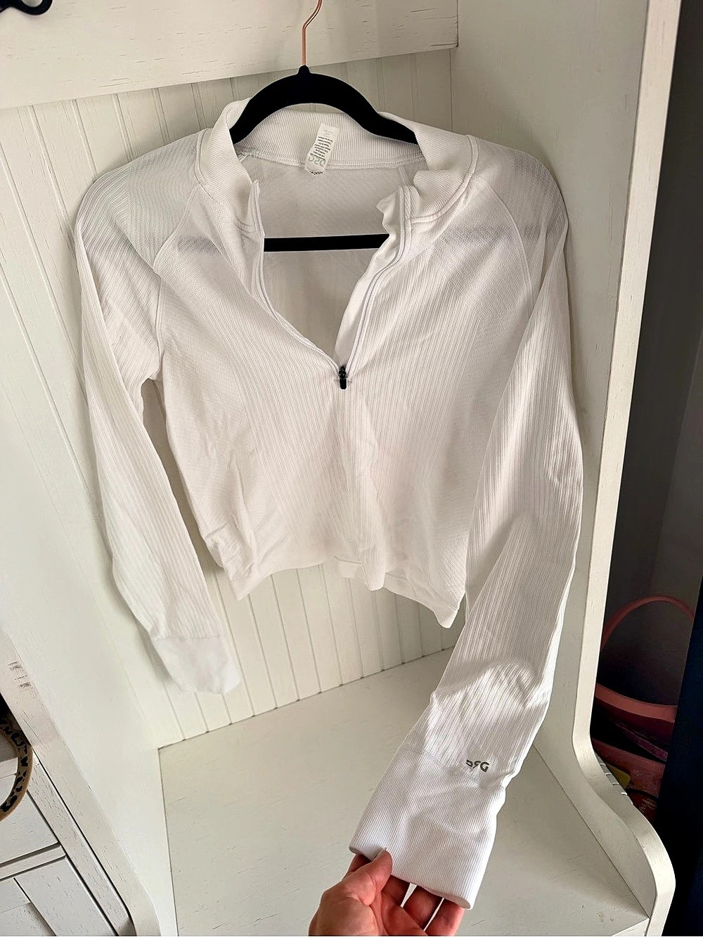 DSG Women's White Quarter Zip Size Large
